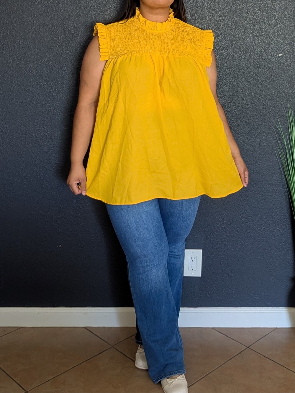 Rouge Yellow Flowy Blouse
